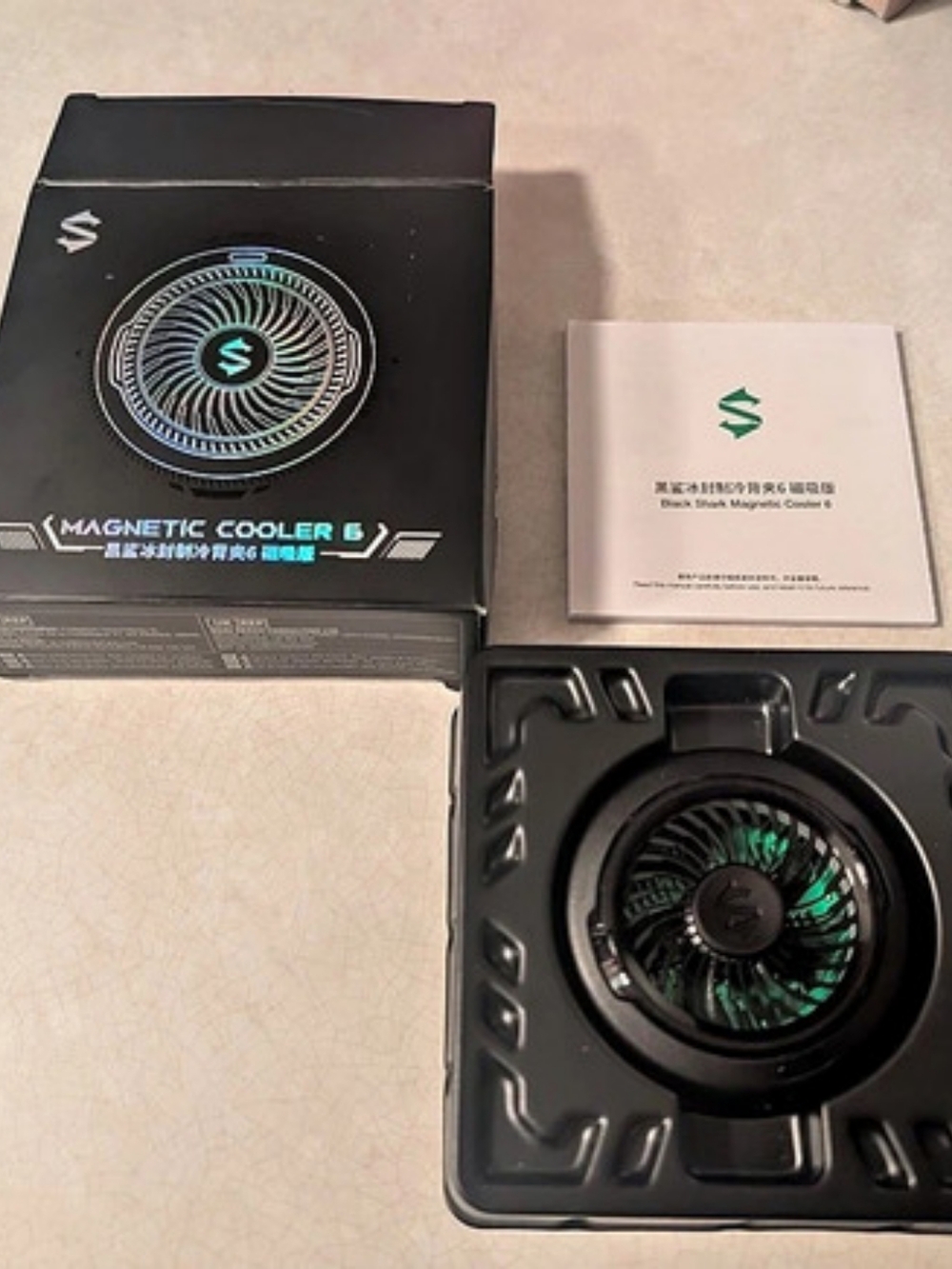 Black Shark Magnetic Wired Phone Cooler 6 USB-C RGB In Black